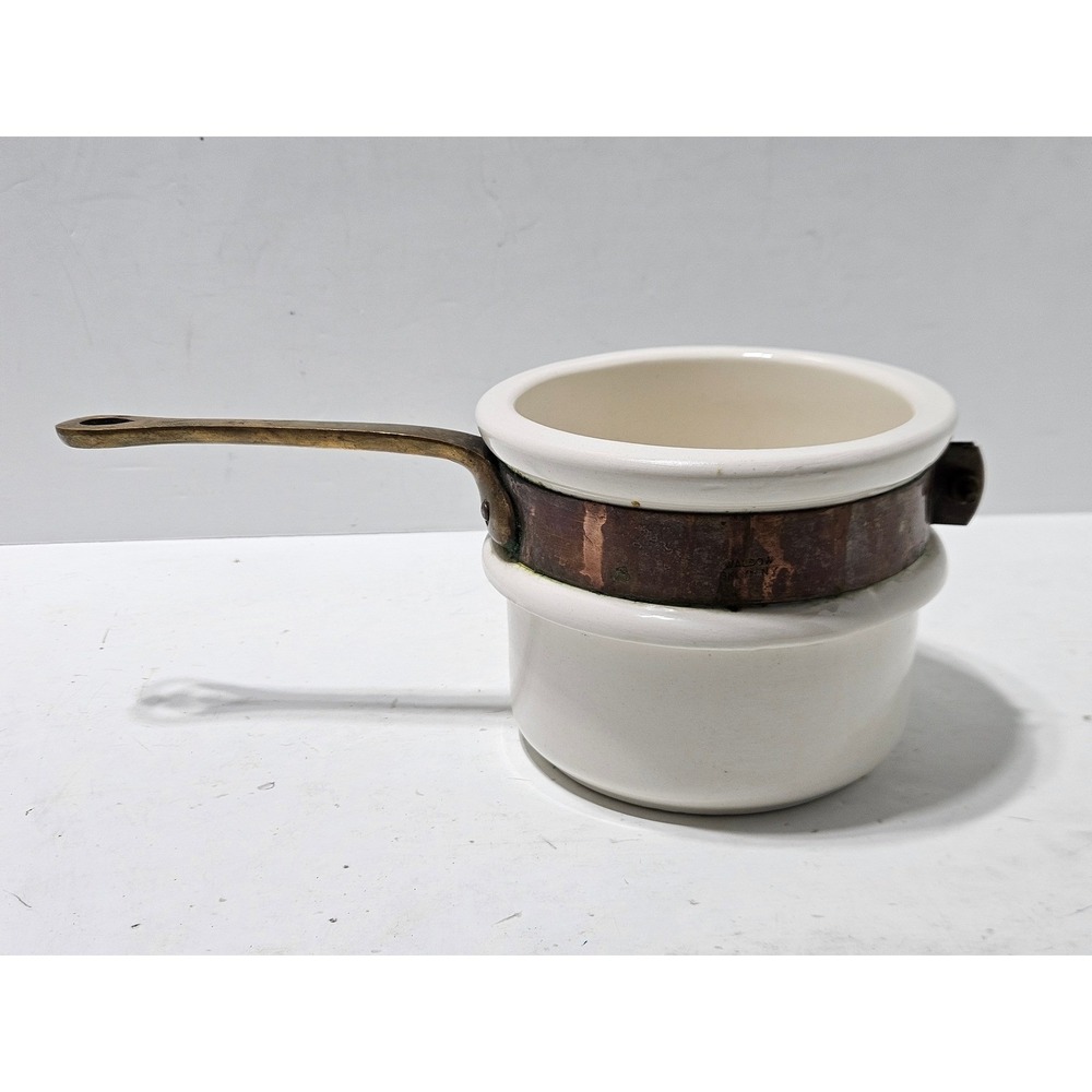 Waldow Brooklyn NY Ceramic Copper Brass Double Boiler Ceramic Pot Only